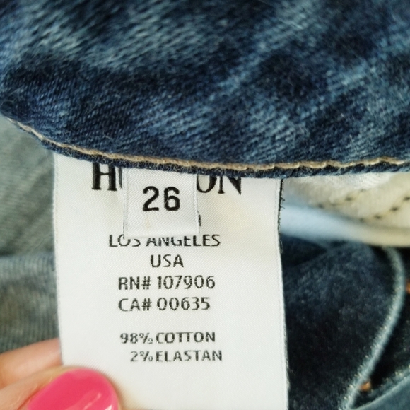 Hudson Vintage Low Rise Wide Leg Flare Women's Y2K Blue Jeans Flap Pockets sz 26 - Picture 5 of 14